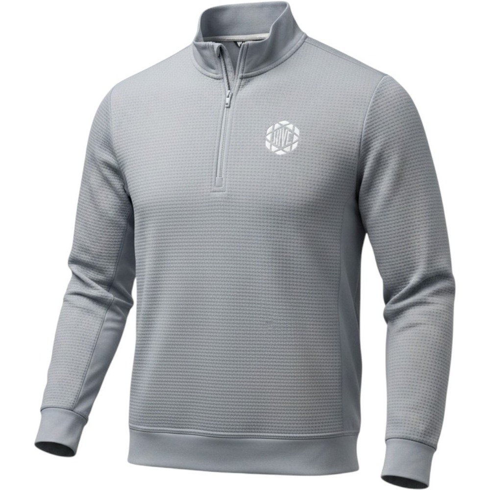Levelwear Mens Cushion Quarter Zip Pullover Pebble Grey HIVE L (NWT $90)